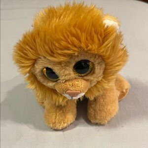Cuddly TY Beanie Babies Plush Toy Louie the Lion no paper tag 6 in Glitter Eyes